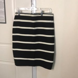 Talbots black & white striped classic pencil 8